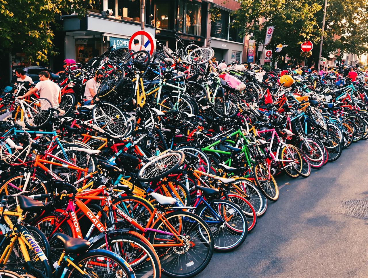 某城市共享单车堆积成山，市民投诉无人管理